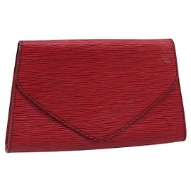 LOUIS VUITTON Clutch Art Déco Epi Vermelho M52637 LV Auth ep13508 Vermelho