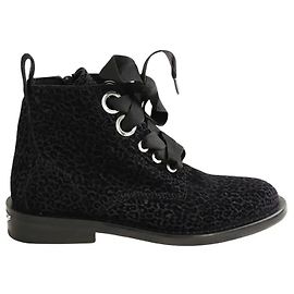 Zadig & Voltaire Schwarze Leder Schnürschuhe Schwarz