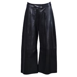 Autre Marque Dušan Leather Black Pants Black