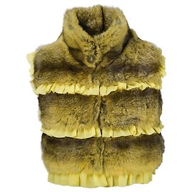 Autre Marque Chaleco corto de piel sintética Collection Privée Amarillo