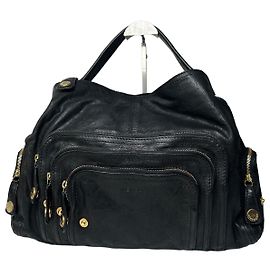 Vintage Givenchy Leather Handbag Black Black