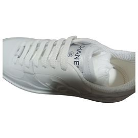 Chanel White Leather Sneakers White