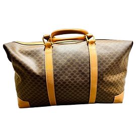 Céline Bolsa de viagem em couro Celine Boston 45 cm Marrom
