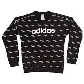 Adidas Sweatshirt mit Allover-Logo Schwarz