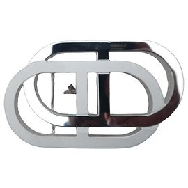 Fivela de cinto Hermès modelo Circuit 24 em aço prateado de paládio, caixa e dustbag incluídos Hardware prateado
