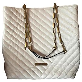 Isabel Marant Tote White Leather Handbag with Chain Handle White
