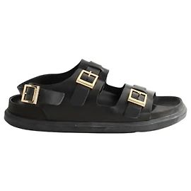 Birkenstock Black leather sandals Black