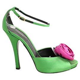 Dolce & Gabbana Absatzschuhe aus Stoff Grün Größe 39 Grün