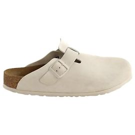 Birkenstock Graue Leder-Mules Grau