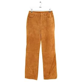 Claudie Pierlot Pantalones rectos de ante camel Camello