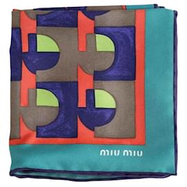 Miu Miu Lenço de seda multicolorido Multicor