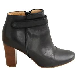 Botas SéZane de couro pretas Preto