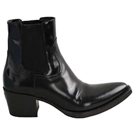 Prada Black leather boots Black