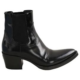 Prada Botas de cuero negro Negro