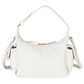 D-Dream Tasche Medium Macrocannage aus Latte-Lammleder Christian Dior Weiß