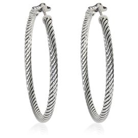 Pendientes grandes de cable de plata esterlina David Yurman Otro