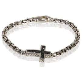 David Yurman Sterling Silver Diamond Cross Station Bracelet Other