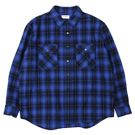 Céline Camicia in flanella di lana a maniche lunghe CELINE PARIS Nero Blu