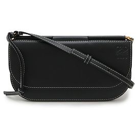 Borsa a Spalla in Pelle Loewe Gate Anagram Nero
