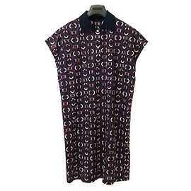 Vestido Polo de Algodón Hermès Blanco Roja Azul Azul marino