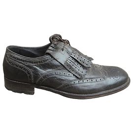 Autre Marque Manfield Richelieu Scarpe Stringate in Pelle Marrone Scuro Marrone scuro