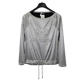 Chanel Logo Polyester Top Silber