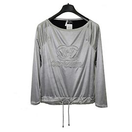Chanel Logo Polyester Top Silvery