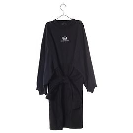 Vestido de algodón Balenciaga Negro
