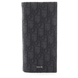 Christian Dior Oblique Jacquard Bifold Long Wallet Black