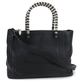 Bulgari Bvlgari Serpenti 2-Way Tote Bag Black