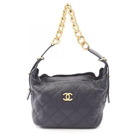 Borsa a Spalla Matelassé Chanel in Pelle di Agnello Blu Navy Blu navy