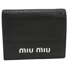 Schwarze Miu Miu Bi-Fold Geldbörse Schwarz