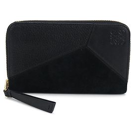 Loewe Puzzle Women's Round Zip Wallet in Black Black