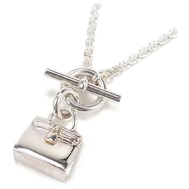 Hermès HERMES Amulet Kelly Necklace for Women, Silver Silvery