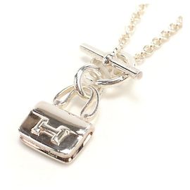 Hermès HERMES Constance Amulett Halskette Silber