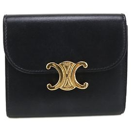 Céline Cartera pequeña con solapa Celine Triomphe Negro