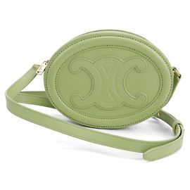 Céline Bolsa de Ombro Oval de Couro Triomphe da Celine Verde