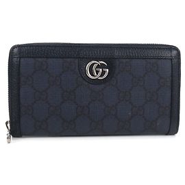 Portafoglio con zip Ophidia di Gucci Blu navy