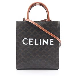 Céline Sac cabas vertical triomphe Celine petit Marron Noir
