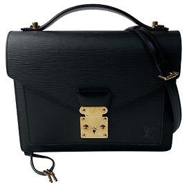 Borsa Louis Vuitton Epi Monceau Noir da donna Nero