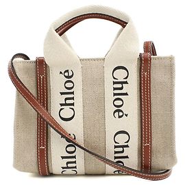 Borsa Tote Chloé Woody Mini 2 in 1 Beige