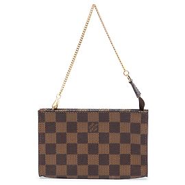Pochette a secchiello Marais Damier Ebene Louis Vuitton Marrone