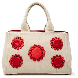 Bolsa Tote Prada em lona canapa Mistolino marrom Marrom Bege