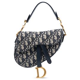 Borsa a sella mini obliqua blu Dior Blu Blu navy