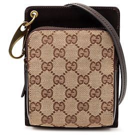Borsa a tracolla Gucci in tela GG marrone Marrone Beige