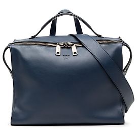 Fendi Blue Leather Lui Urban Briefcase Blue Navy blue