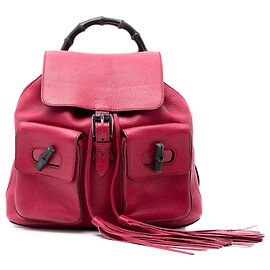 Mochila de couro rosa com tassel de bambu Gucci Rosa Outro