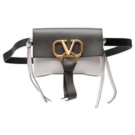Valentino White Leather VRing Belt Bag Other