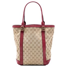 Gucci Braune GG Canvas Twins Tote Braun Beige