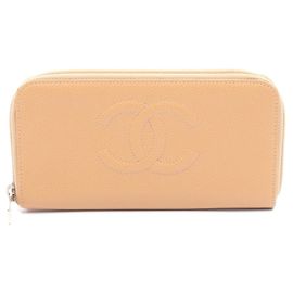 Chanel Coco Mark Round Long Wallet Brown